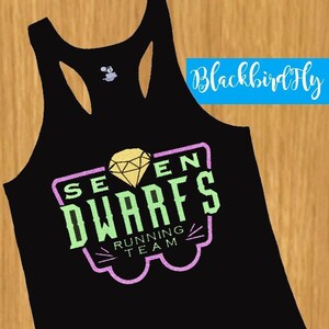 Dwarfs Running Team - 4 shirt styles / matte or glitter design - marathon weekend challenge inspired tank, tee, short or long sleeve Dopey