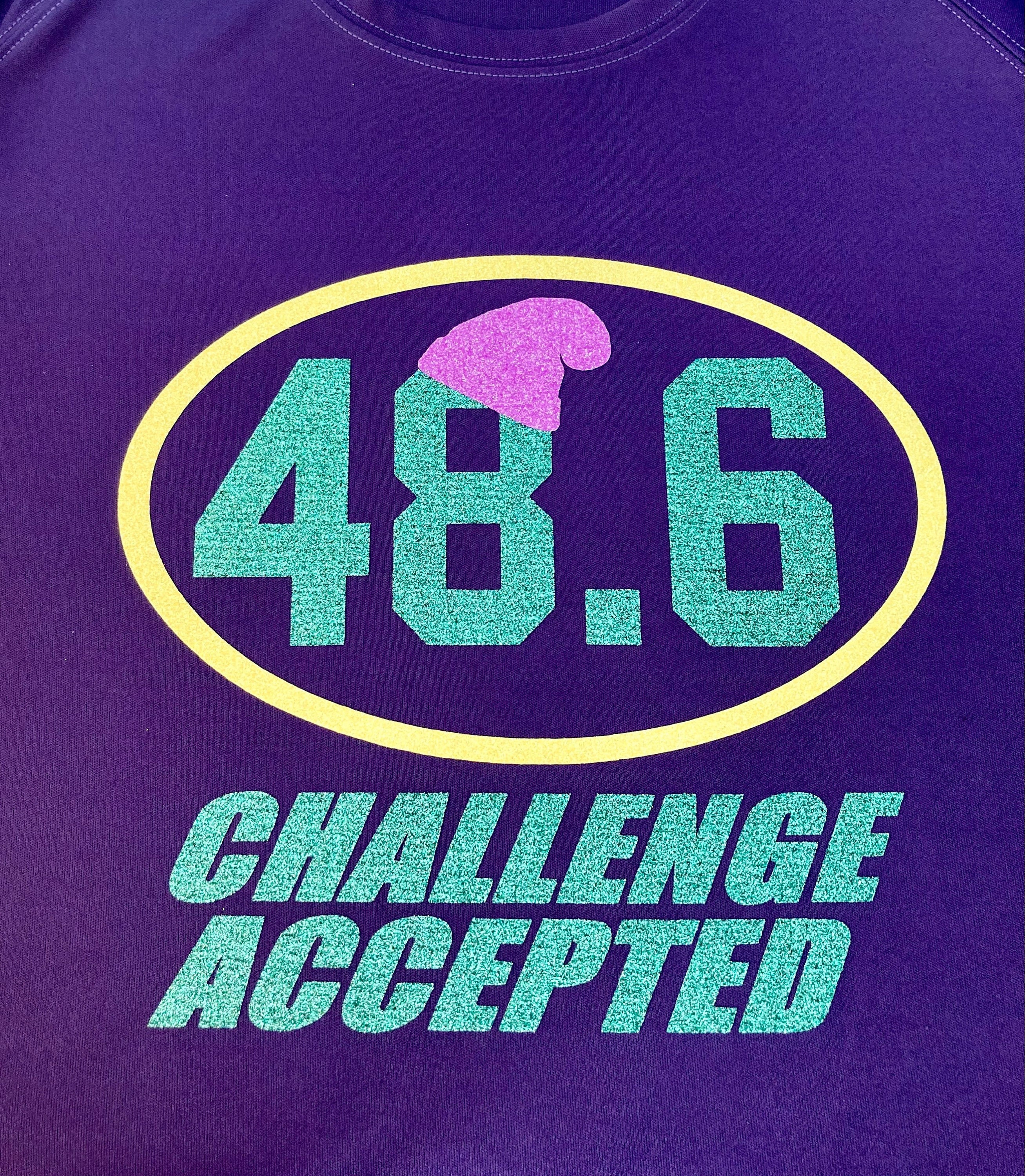48.6 Challenge Accepted shirt - Dopey - running tech or cotton tank or tee, glitter or matte design in 6 styles of shirt