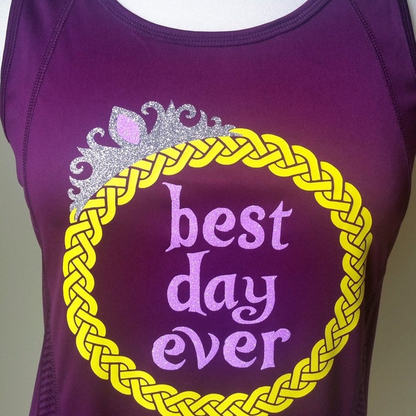 Princess inspired plum or purple BEST DAY EVER running tank or tee - 3 styles