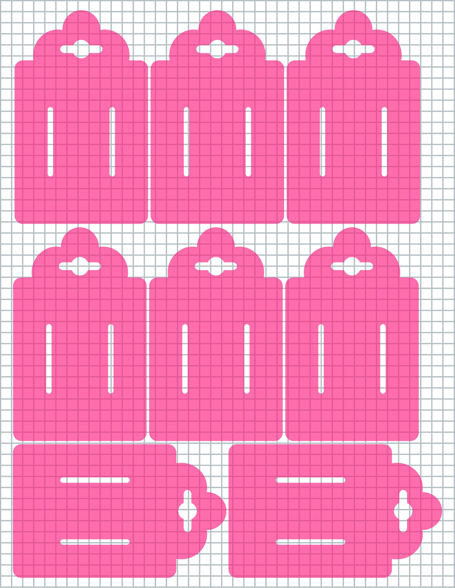 25 x 4 Hair clip display card template svg dxf eps Etsy