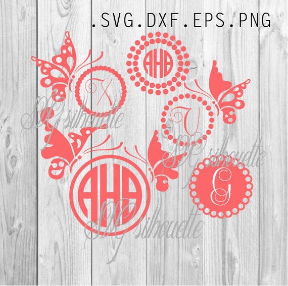 Download Сircle monogram frames Butterflies frames SVG Cutting file ...