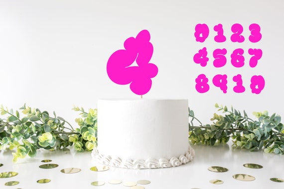 Cake Topper Numbers Svg Birthday Cake Topper Svg Birthday Etsy
