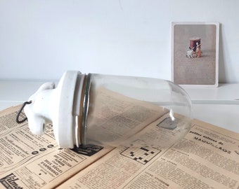 Vintage Industriële porseleinen buitenlamp Atelier
