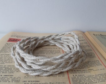 Przewód elektryczny w oplocie lnianym, kabel skręcany materiałowy
