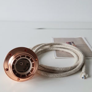 Kupfer E27 Fassung mit Leinen Kabel (1 Meter)