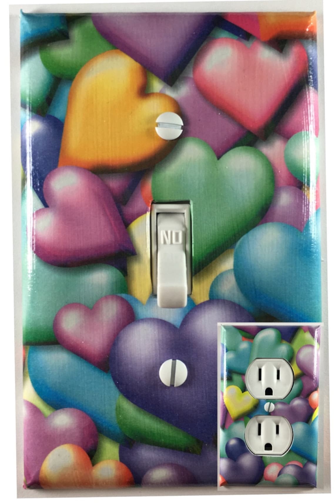 Multi Color Hearts Decorative Light Switch Cover Outlet Switch Etsy