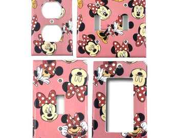 Pink Minnie Mouse Decorative Light Switch Cover Outlet Switch Plate *Free Shipping*