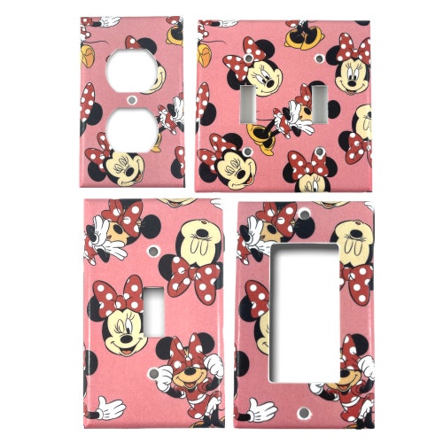 Minnie Mouse Light Switch Plate Cover // Pink Bow // Etsy