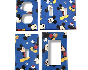 Blue Mickey Mouse Decorative Light Switch Cover Outlet Rocker GFCI Double Triple Switch Plate *Free Shipping*