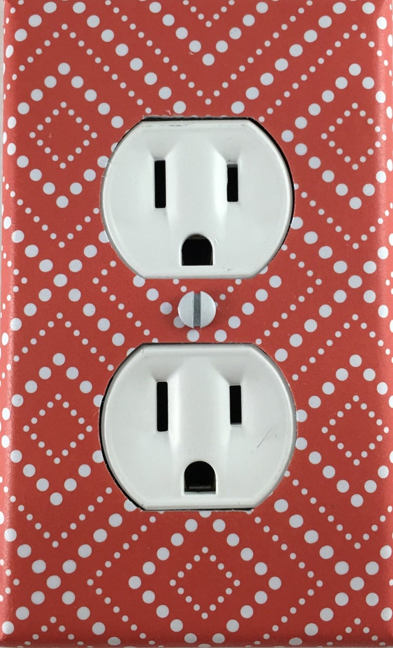 Red White Squares Modern Design Decorative Single Toggle Light Switch Wall Plate Handmade Products Kolenik Home Kitchen