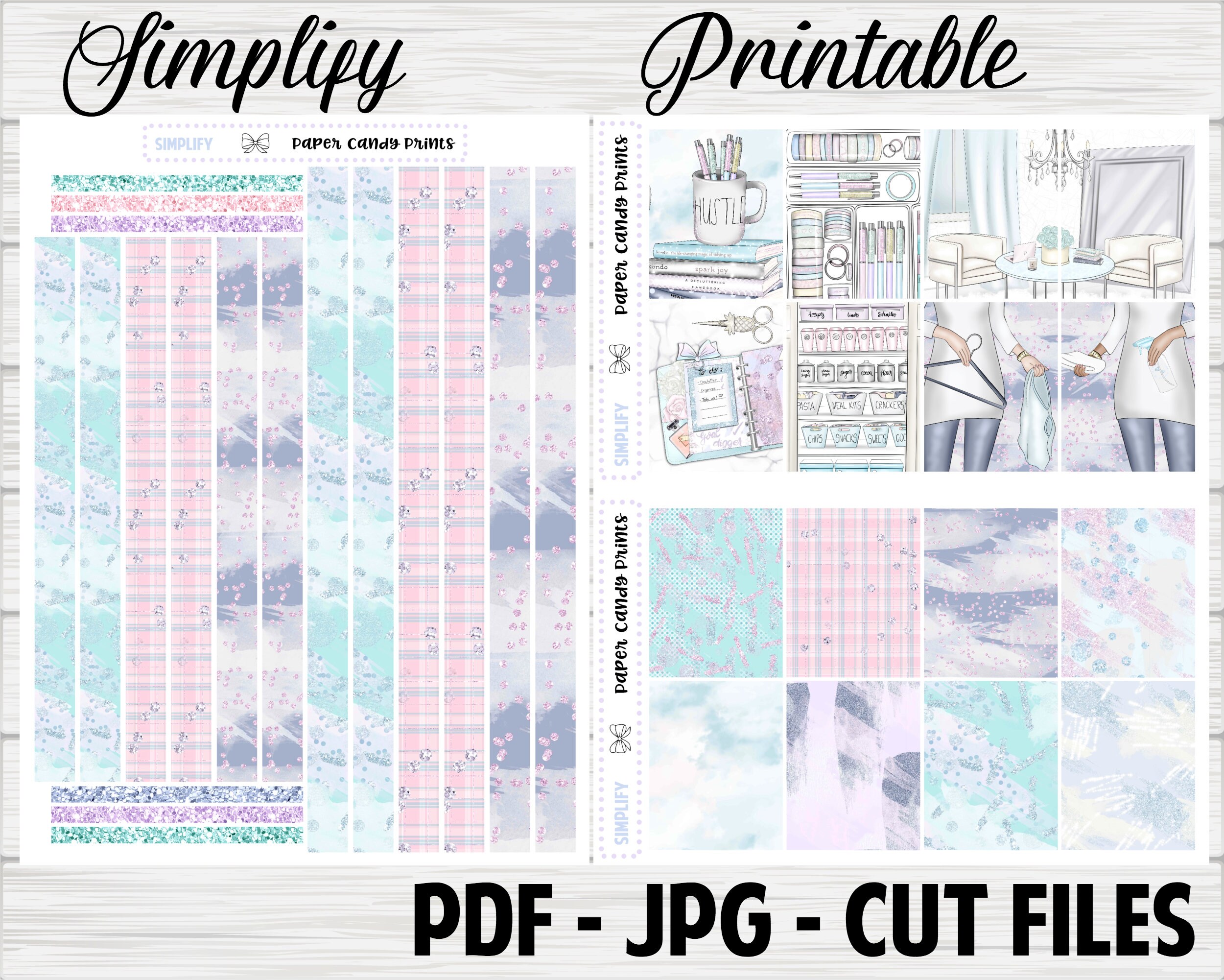 Simplify Erin Condren Vertical Printable Planner Stickers - Etsy