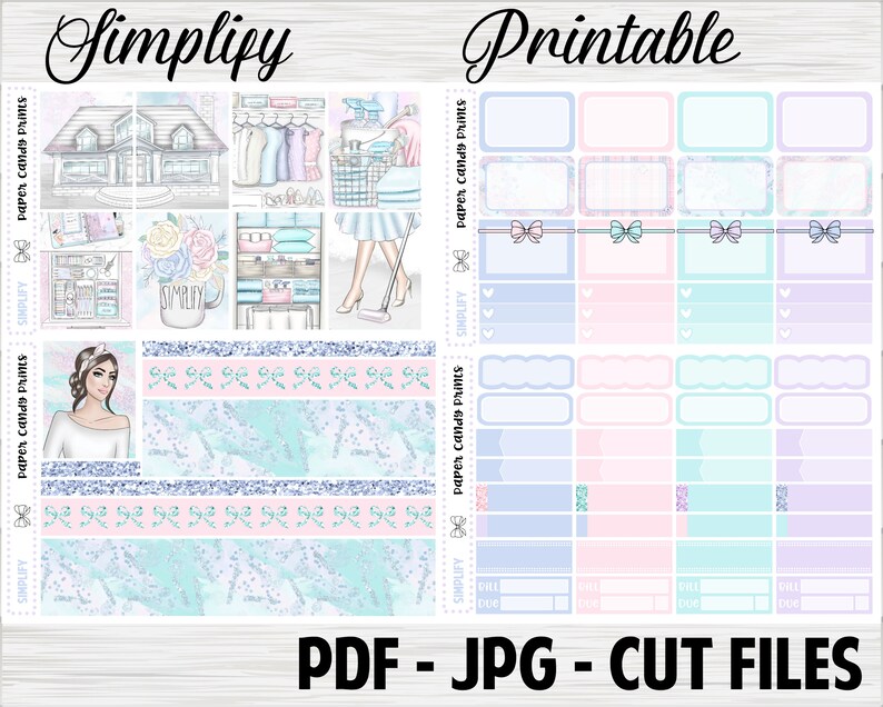 Simplify Erin Condren Vertical Printable Planner Stickers - Etsy