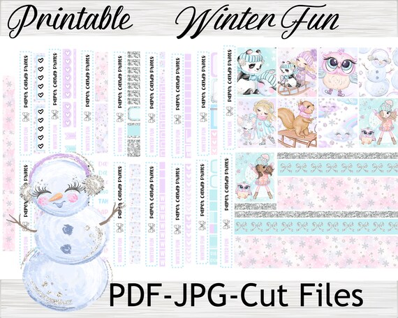 Winter Fun Erin Condren Vertical Printable Planner | Etsy