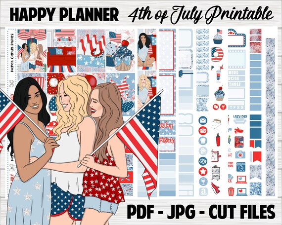 4th of July HAPPY PLANNER Classic Printable Planner - Etsy