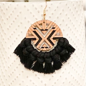 Geometric Macrame Earring File, Jewelry File, Digital File, Earrings, Earring, Laser Jewelry File, Laser cut jewelry