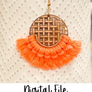 Basket Weave Macrame Earring File, Jewelry File, Digital File, Earrings, Earring, Laser Jewelry File, Laser cut jewelry