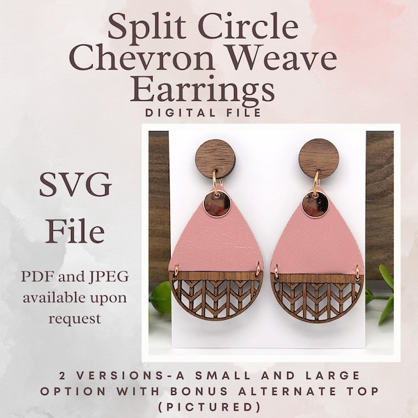 Split Circle Chevron Weave Earring File, Jewelry File, Digital File, Earrings, Earring, Laser Jewelry File, Laser cut jewelry