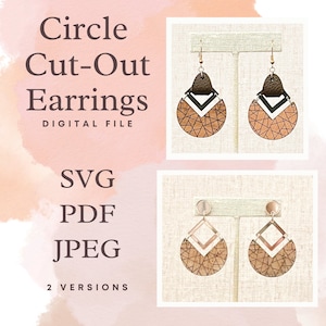 Circle Cutout Earring File, Jewelry File, Digital File, Earrings, Earring, Laser Jewelry File, Laser cut jewelry