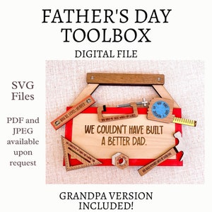 Father&#39;s/Grandfather&#39;s Day Toolbox Digital File, Father&#39;s Day Gift File, File for laser, Tool Box SVG, Father&#39;s Day gifts, Laser File