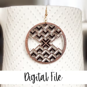 X Mountain Earring File, Jewelry File, Digital File, Earrings, Earring, Laser Jewelry File, Laser cut jewelry