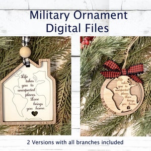 Military Ornament Digital File, File for laser cut ornaments, ornament SVG, Ornament File