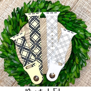 Scored and Engraved Plaid Watchband File, Digital File, Watch Band, Engraved Watchbands, Laser Watch File