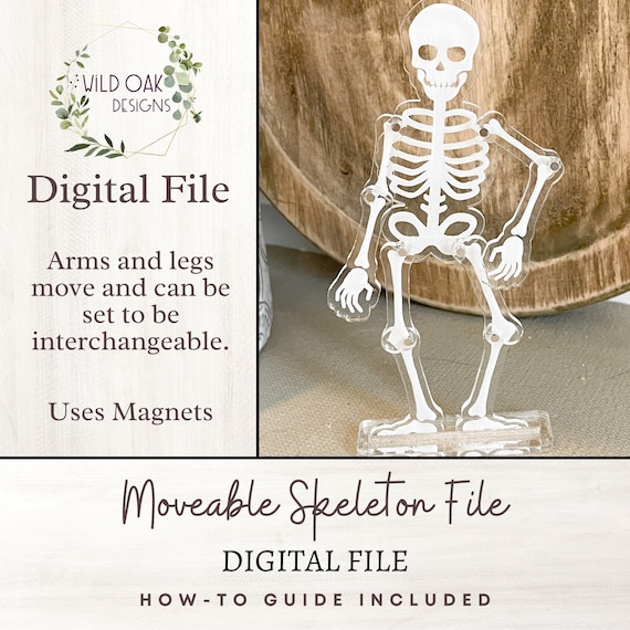 Moveable Skeleton Digital File File for Laser Halloween - Etsy