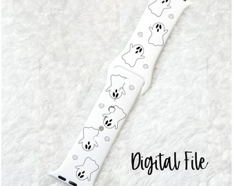 Halloween Watchband File, Ghost Watchband File, Digital File, Watch Band, Engraved Watchbands, Laser Watch File
