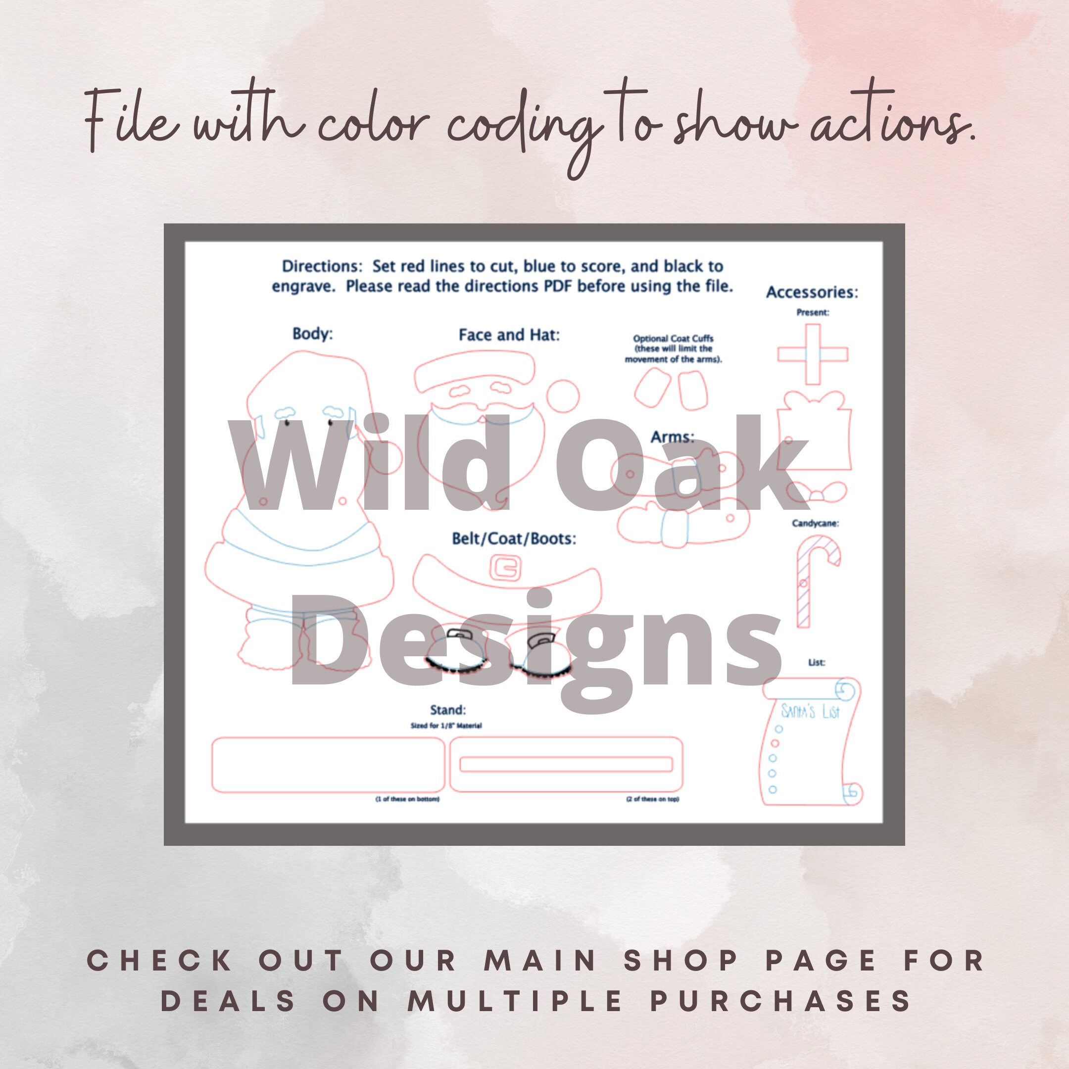 Moveable Santa Digital File, File for Laser, Christmas Decor File ...