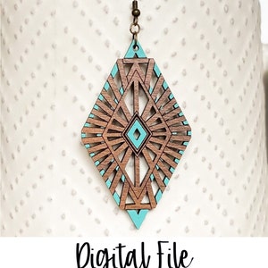 Diamond Radial Earring File, Jewelry File, Digital File, Earrings, Earring, Laser Jewelry File, Laser cut jewelry