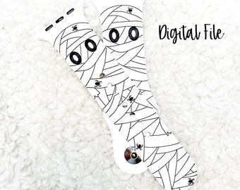 Mumie-klockarmbandsfil, Halloween-klockarmbandsfil, digital fil, klockarmband, graverade klockarmband, laserklocka-fil