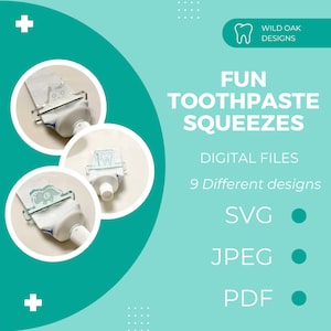 Spaß Zahnpasta Squeeze digitale Datei, Zahnarzt digitale Datei, Zahnpasta SVG, Stocking Stuffers, Glowforge Datei, Zahnarzt Geschenk SVG