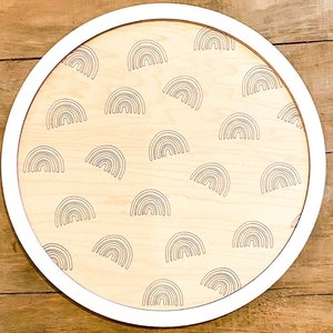 Regenboog patroon teken achtergrond, teken SVG, patroon voor Glowforge, laserbestand