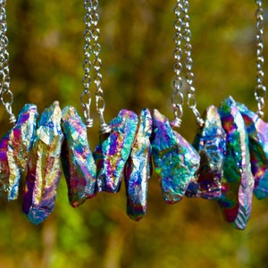Rainbow Aura Crystals Necklace