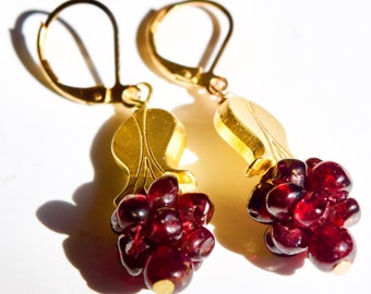 Rhodolite Garnet Beads Earrings