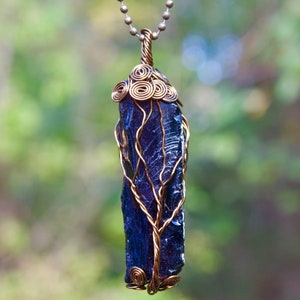 Raw Black Obsidian Life of Tree Necklace
