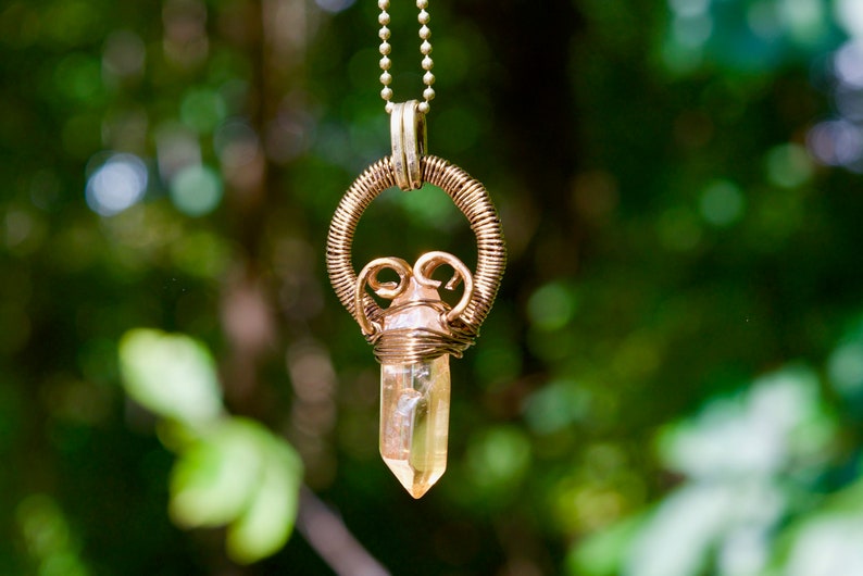 Sunshine Aura Wire Wrapped Necklace