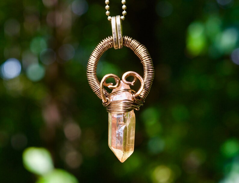 Sunshine Aura Wire Wrapped Necklace