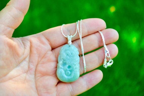 Jade Lucky Bag Necklace Pendant Natural 925 Silver Agate Chinese Jewelry |  eBay