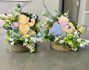 2 piece Winnie The Pooh  Plant Centerpiece Decor