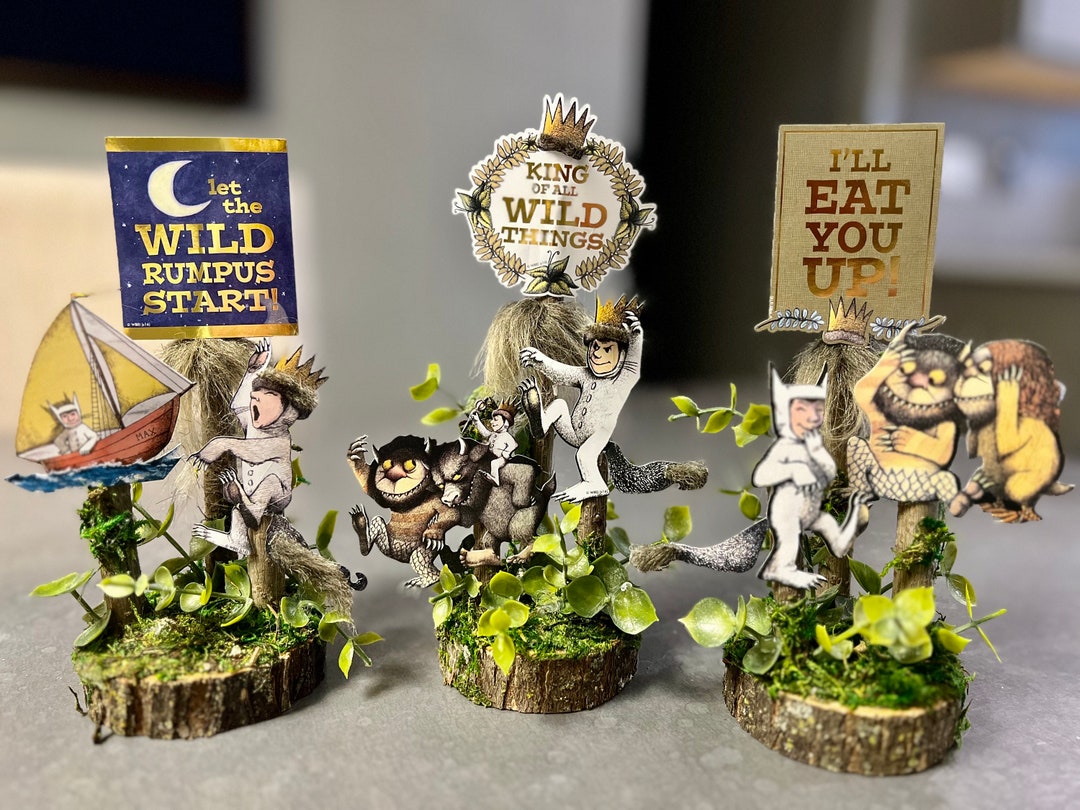 Where the Wild Things Are Decor | 3pc Cake Topper Set | Rustic