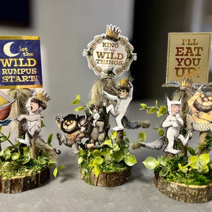 LIMITED!! 3 pc  Where The Wild Things Are cake topper / Centerpieces/ Weddding, Baby Shower, Wild One Birthday,