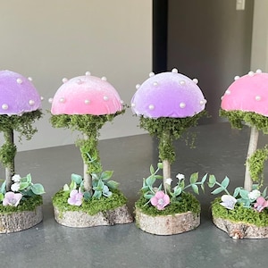 Lewtemi Mushroom Piñata 3D Shaped Piñata Mushroom Party Favor With Blindfold Bat Confetti For Forest Jungle Fairy Theme Woodland Birthday Party Baby