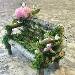 Fairy bench/fairy garden/ Enchanted Forest/ Fairy Door Reclaimed Wood/weddings/woodland party