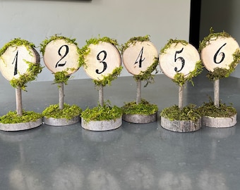 Wood Table Numbers/ Wedding/Enchanted Forest/ Birthday/Fairy/Elvin/lord of the rings/ nature wedding