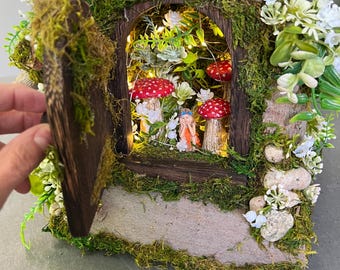 Lighted Fairy Tree House  | Enchanted Forest Fairy Decor | Woodland Centerpiece with LED Lights