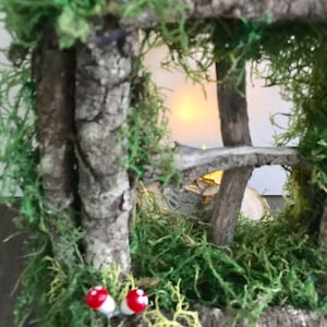 Lighted Fairy Window/ Enchanted Forest/ Fairy Door Reclaimed Wood/weddings/woodland party image 2