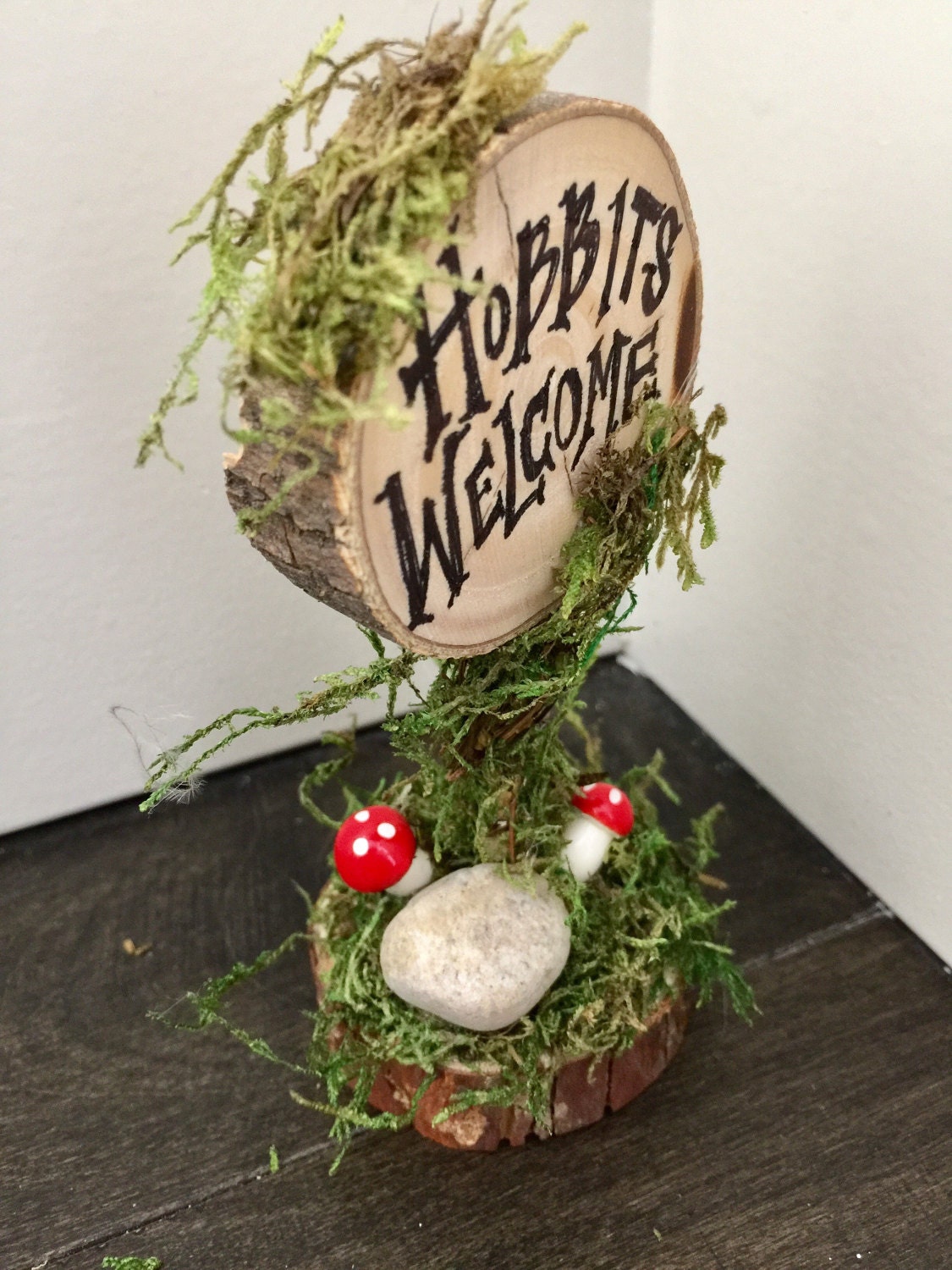 Handmade Hobbit Welcome Sign | Rustic Fairy Garden Decor - Etsy