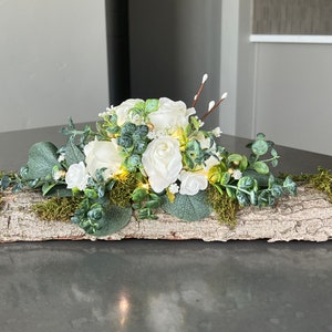 Flower Log Lighted Centerpiece