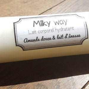The "Milky Way", fluid body milk with donkey milk and sweet almond oil moisturizing and soothing